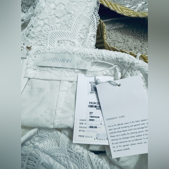 ‼️Final price Zimmermann Chintz Doily Lace High Waist wide leg Pants Ivory - Picture 15 of 17